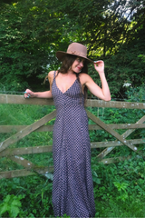 Laura Maxi Dress in Black Ditsy Cosmos