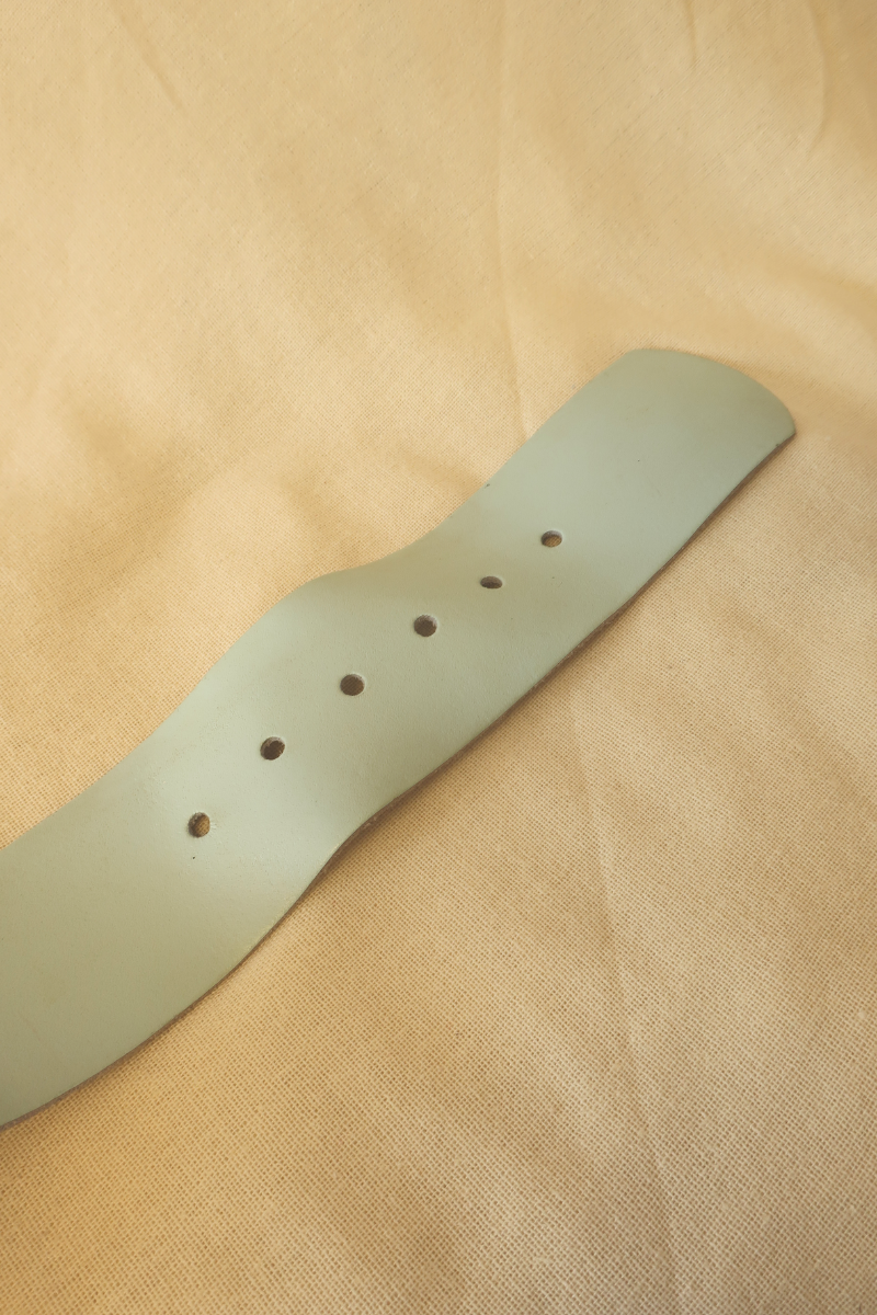 Vintage Belt - Sky Blue Leather