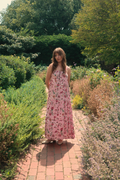 Amelia Pinafore Maxi Dress in Daydream Pink Roses