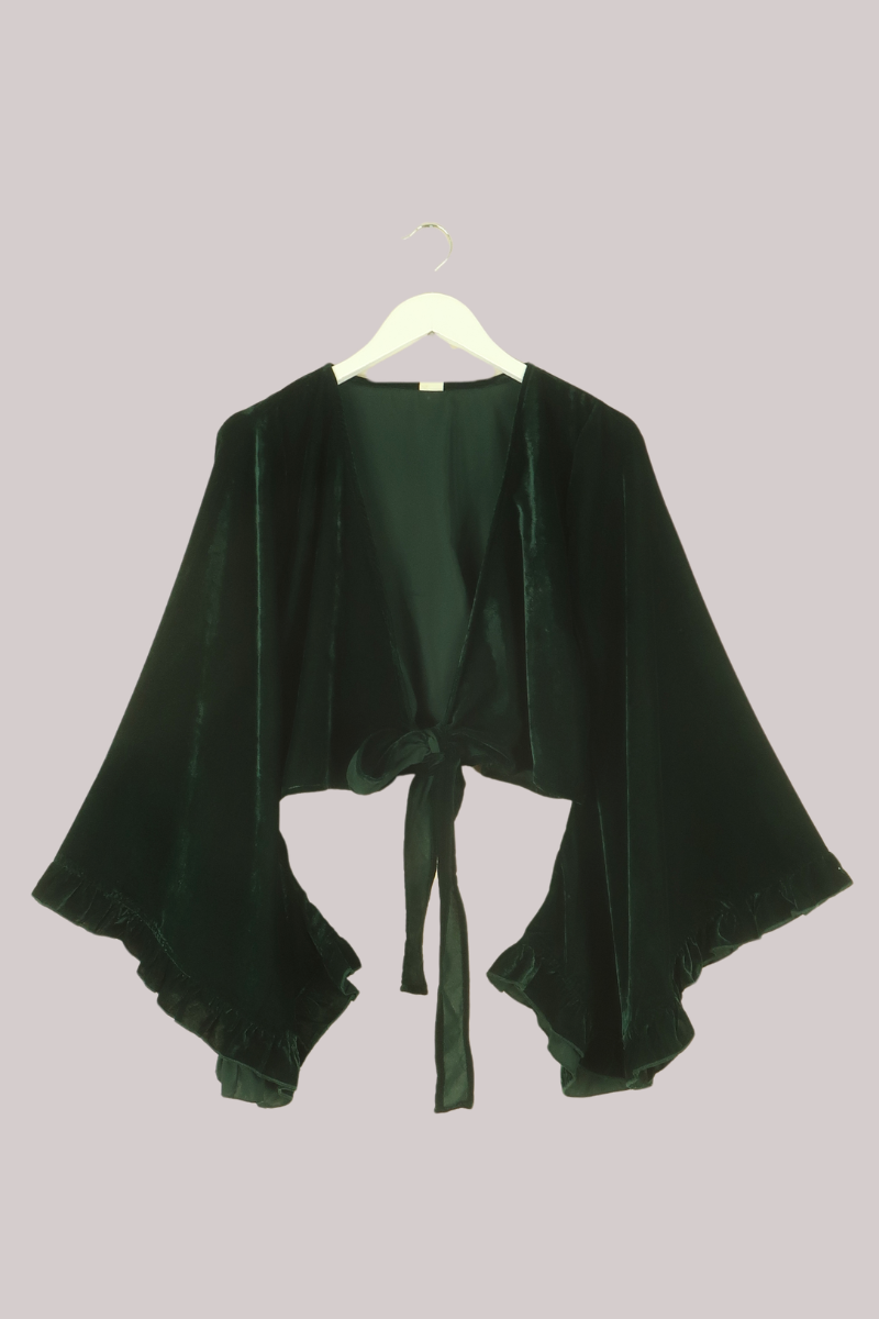 Khroma Venus Wrap Top in Nottingham Green Velvet