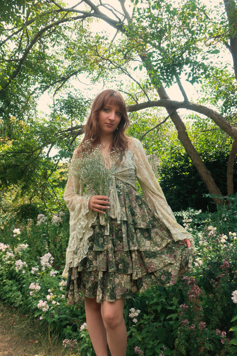 Venus Wrap Top in Pistachio Green Chantilly Lace