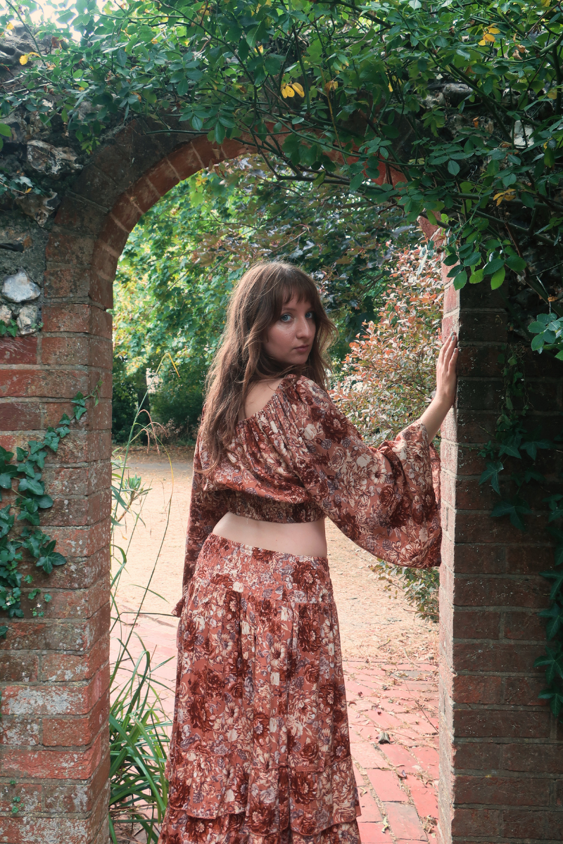 Scorpio Top in Terracotta Blush Floral