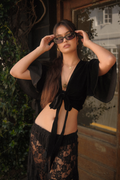 Khroma Angel Wrap Top in Midnight Sky Black Velvet