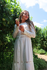 Elizabeth Button-Up Maxi in Diary White Lace