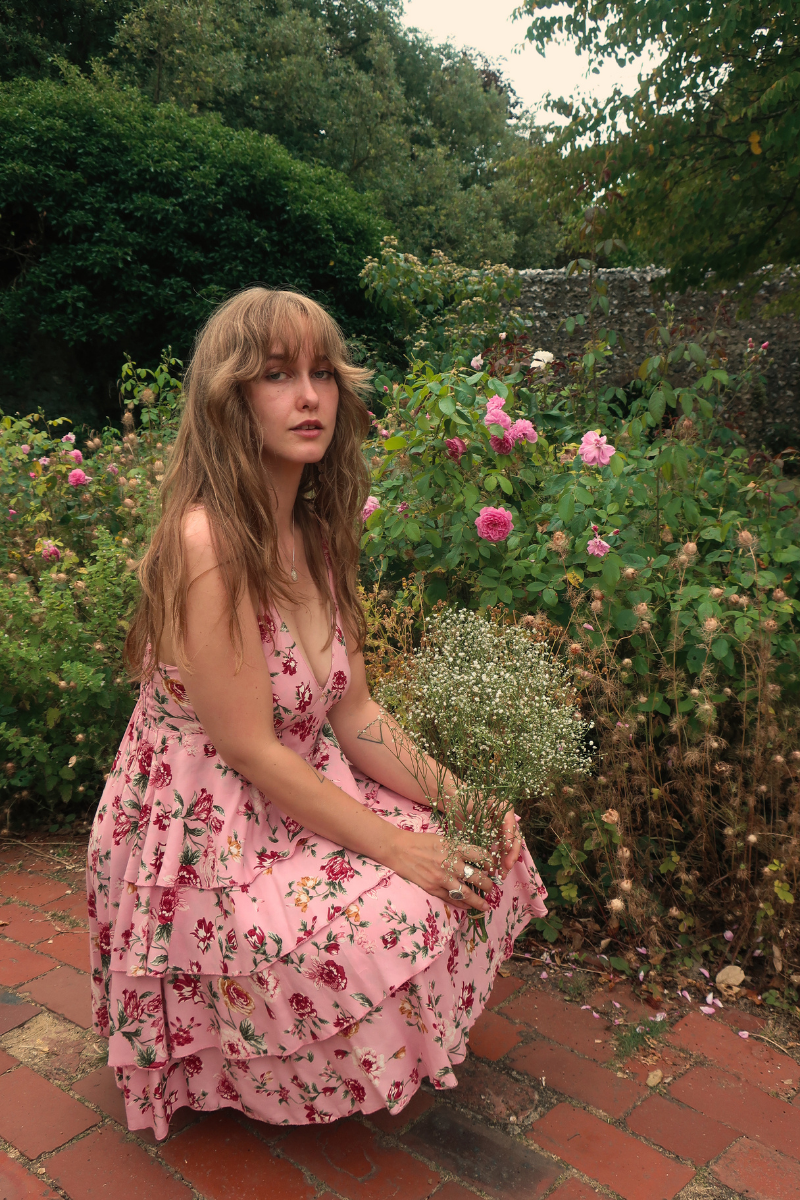 Celeste Babydoll Mini Dress in Daydream Pink Roses