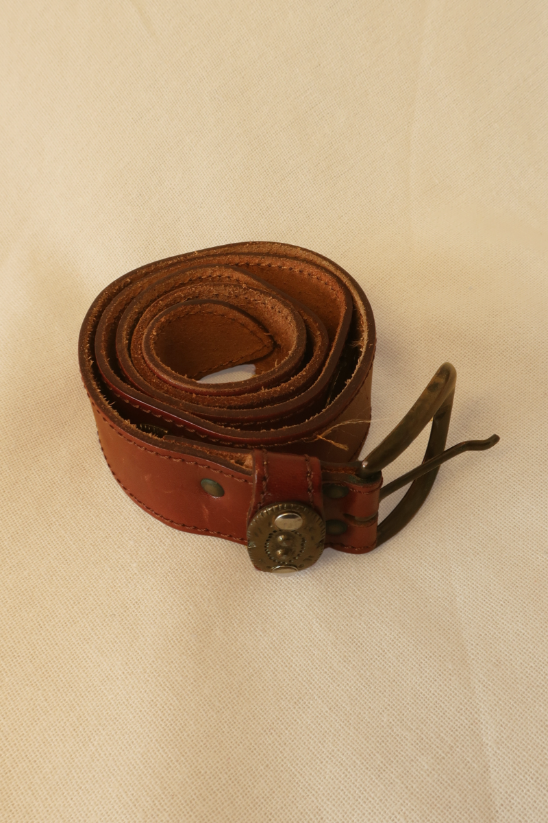 Vintage Belt - Brass Studded Leather