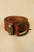 Vintage Belt - Brass Studded Leather