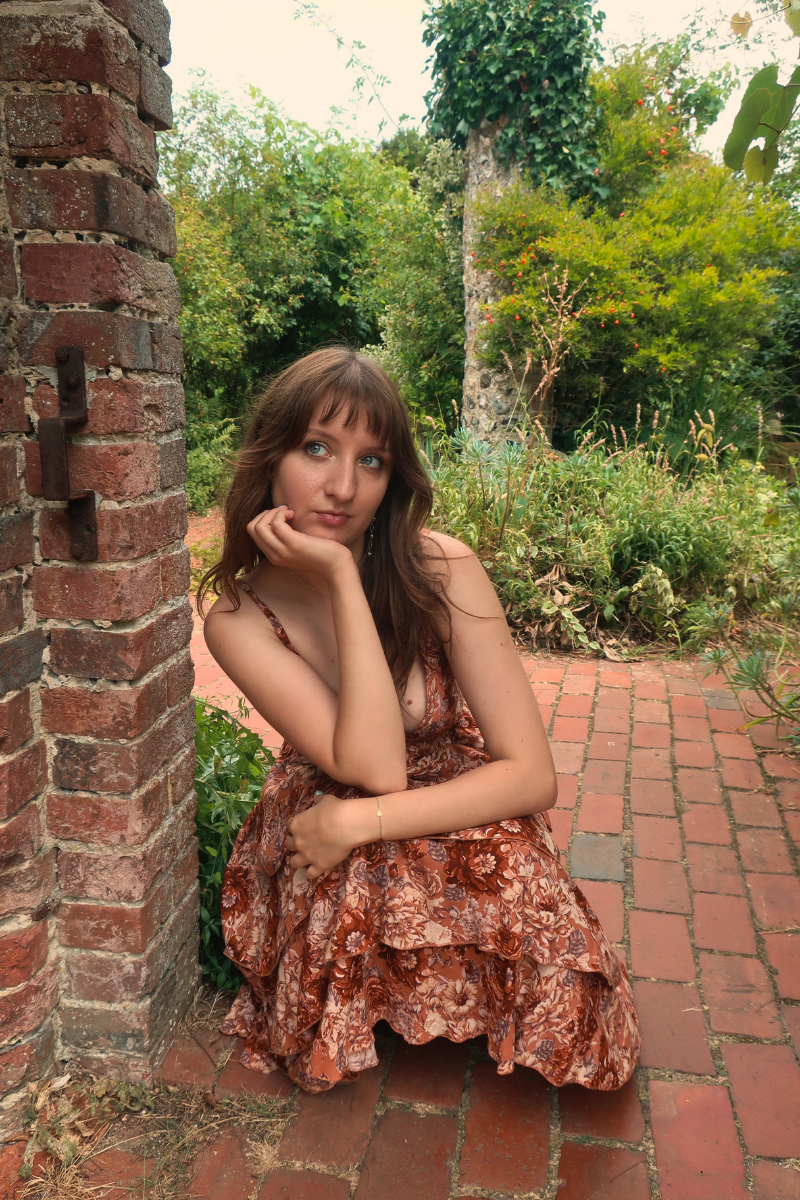 Celeste Babydoll Mini Dress in Terracotta Blush Floral