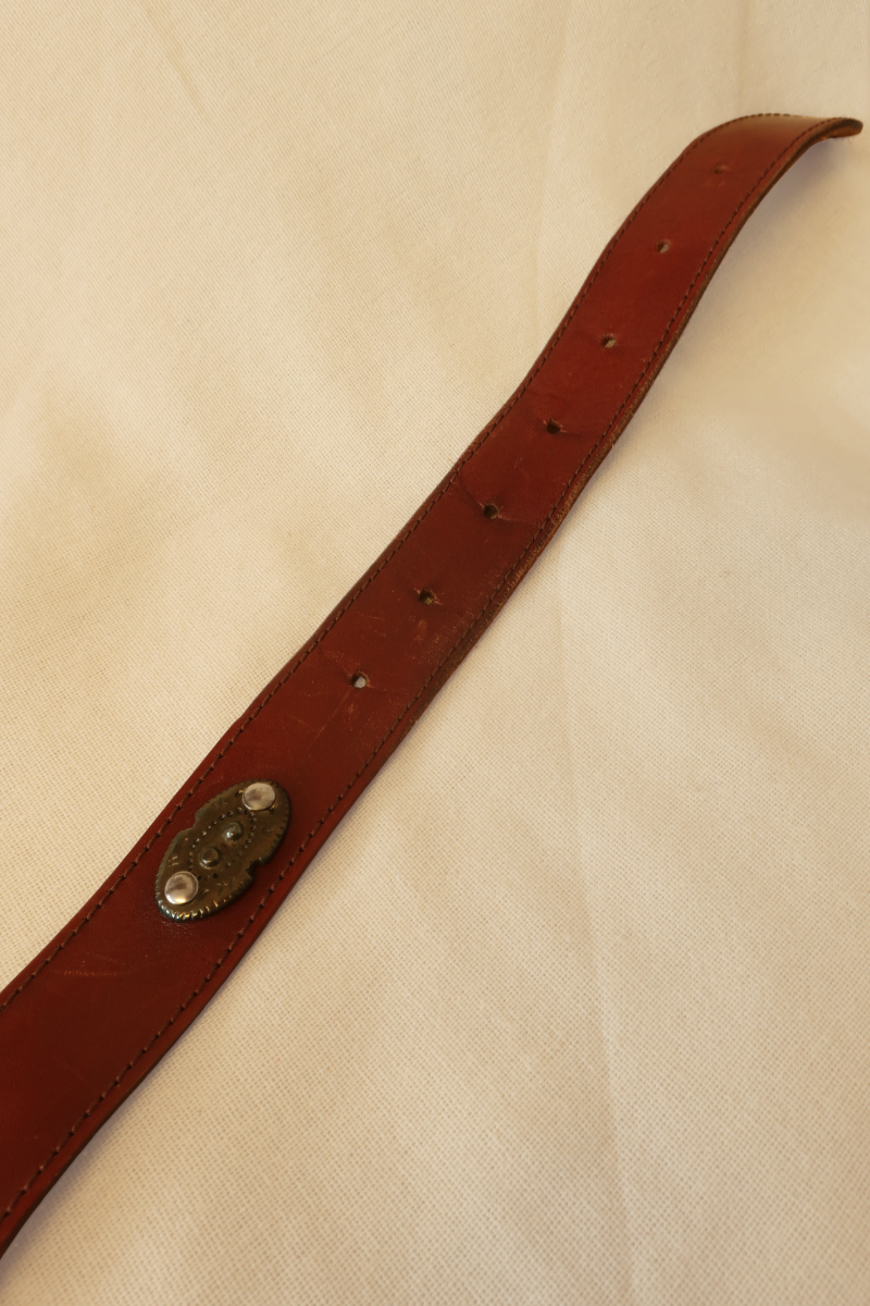 Vintage Belt - Brass Studded Leather