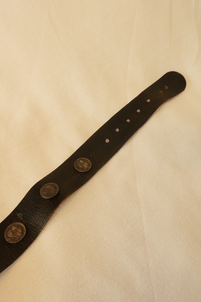 Vintage Belt - Silver Coin Leather