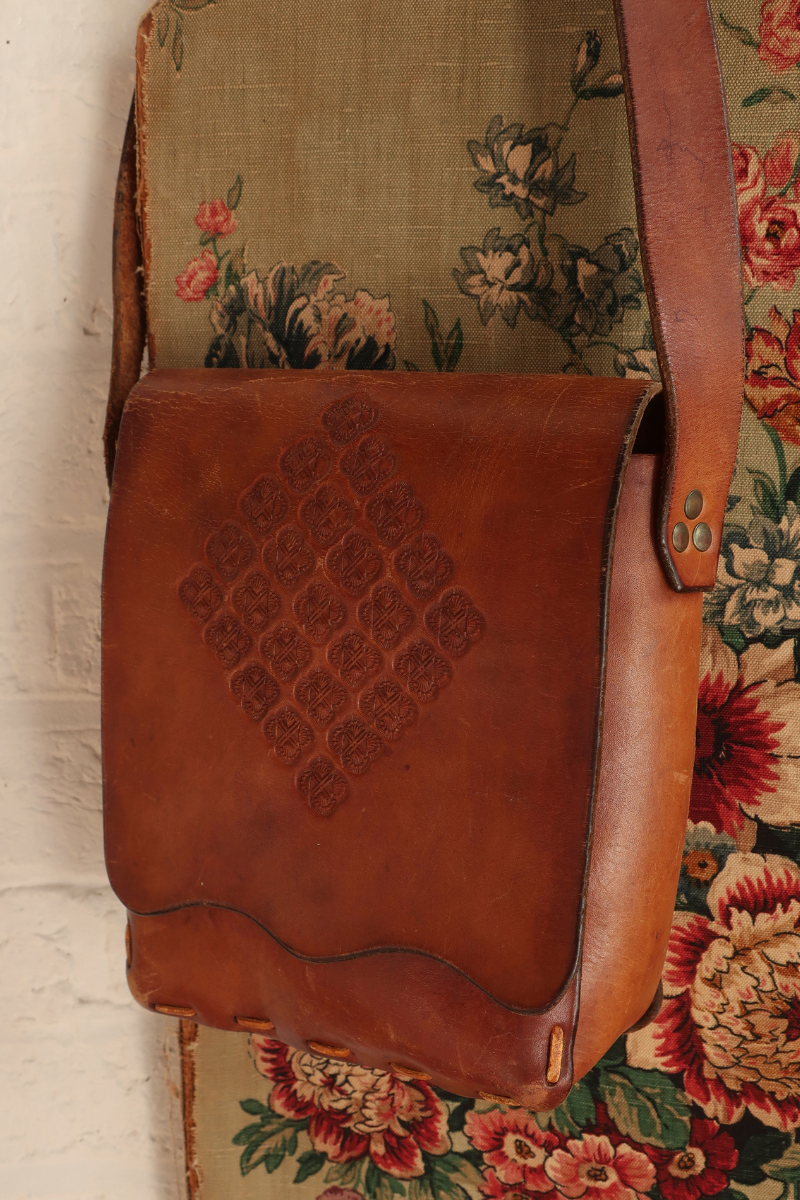 Vintage Bag - Leather Embossed Diamond