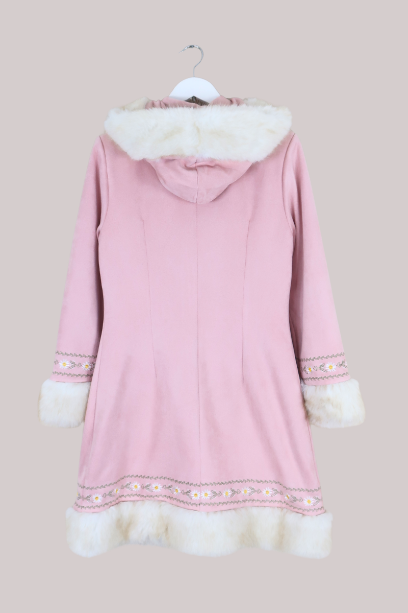 Suki Hooded Embroidered Afghan Coat in Middlemarch Pink