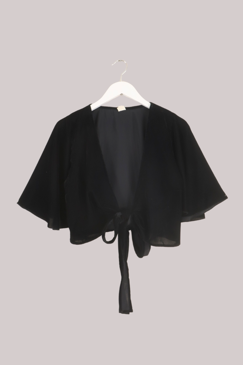 Khroma Angel Wrap Top in Midnight Sky Black Velvet