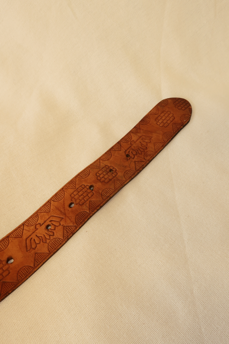 Vintage Belt - Embossed Panther Leather