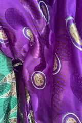 SALE | Athena Maxi Dress - Vintage Sari - Purple Polka Dot - M to L/XL by All About Audrey