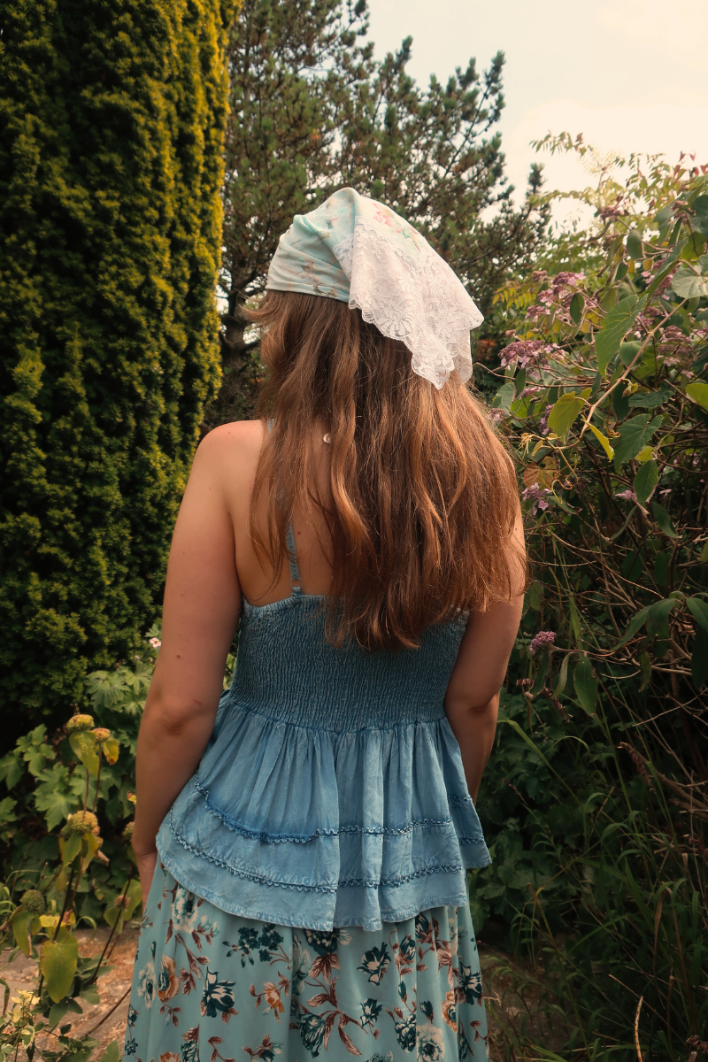 Embroidered Camisole in Hydrangea Blue