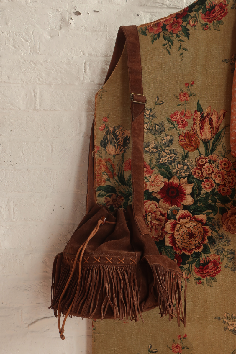Vintage Bag - Suede Cocoa Tassels