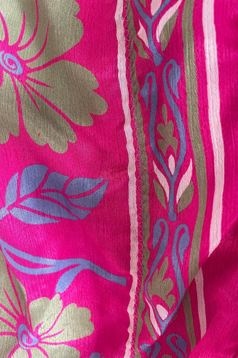 SALE | Athena Maxi Dress - Vintage Sari - Hibiscus Hot Pink - M to L/XL by All About Audrey