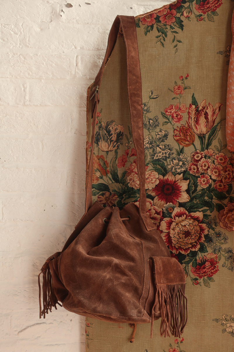 Vintage Bag - Suede Cocoa Tassels