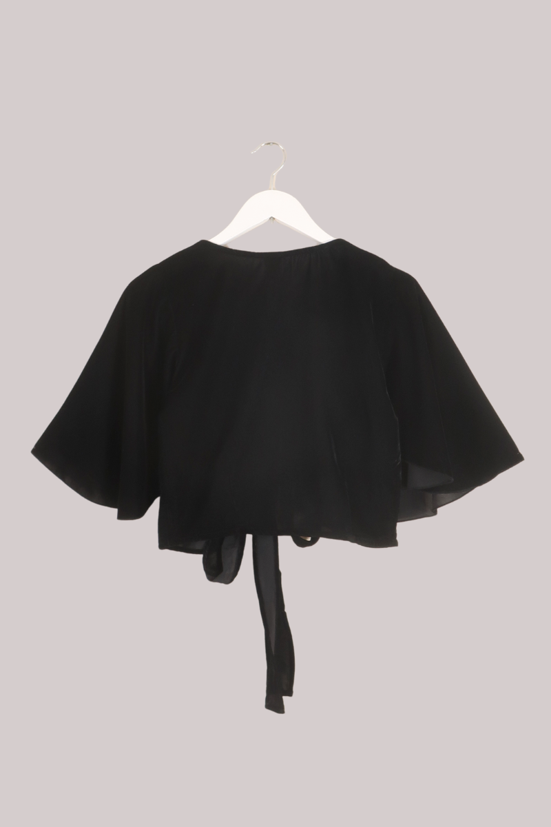 Khroma Angel Wrap Top in Midnight Sky Black Velvet