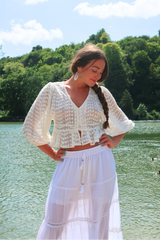 Catherine Lace Blouse in Diary White