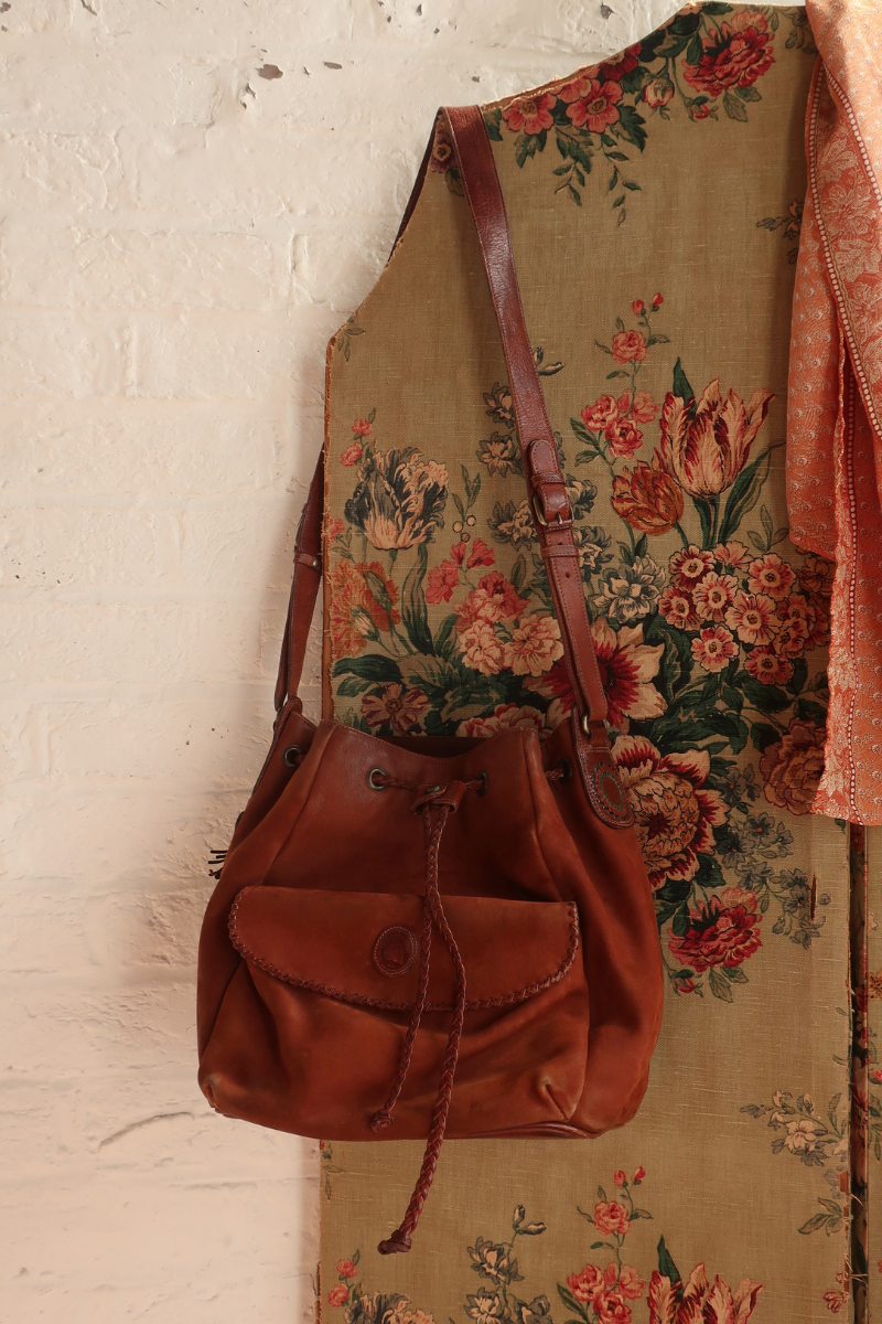 Vintage Bag - Chocolate Leather Pouch