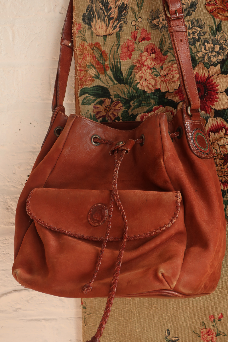 Vintage Bag - Chocolate Leather Pouch