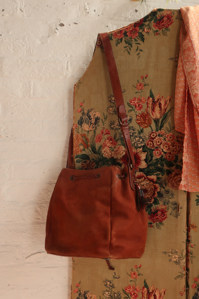 Vintage Bag - Chocolate Leather Pouch