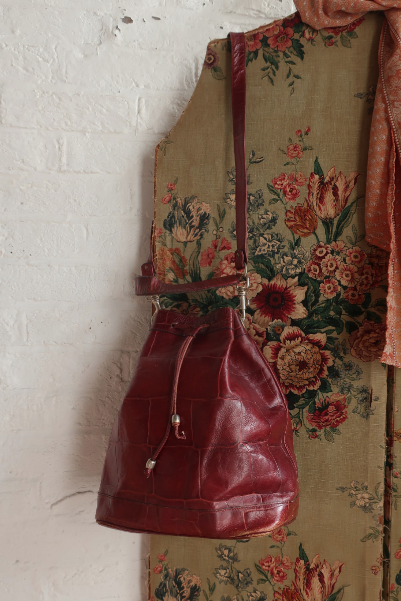 Vintage Bag - Cherry Red Leather