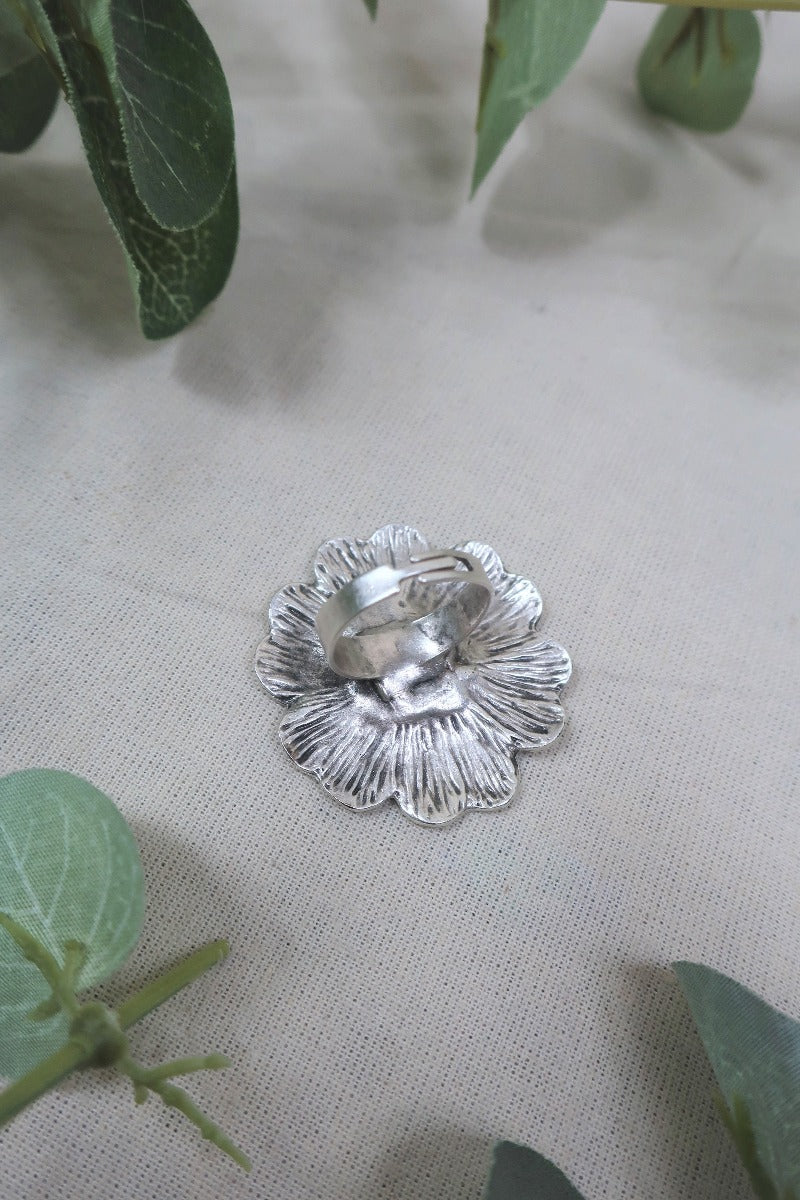 Pretty Pansy - Silver plated Brass Turkish Ring