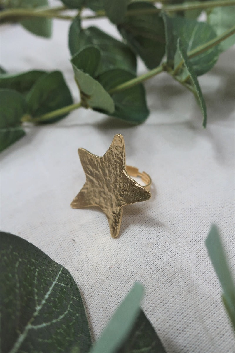 Star Light, Star Bright- Gold plated Brass Ring