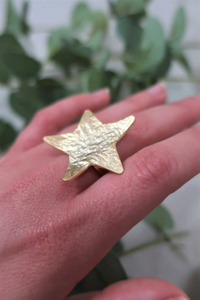 Star Light, Star Bright- Gold plated Brass Ring