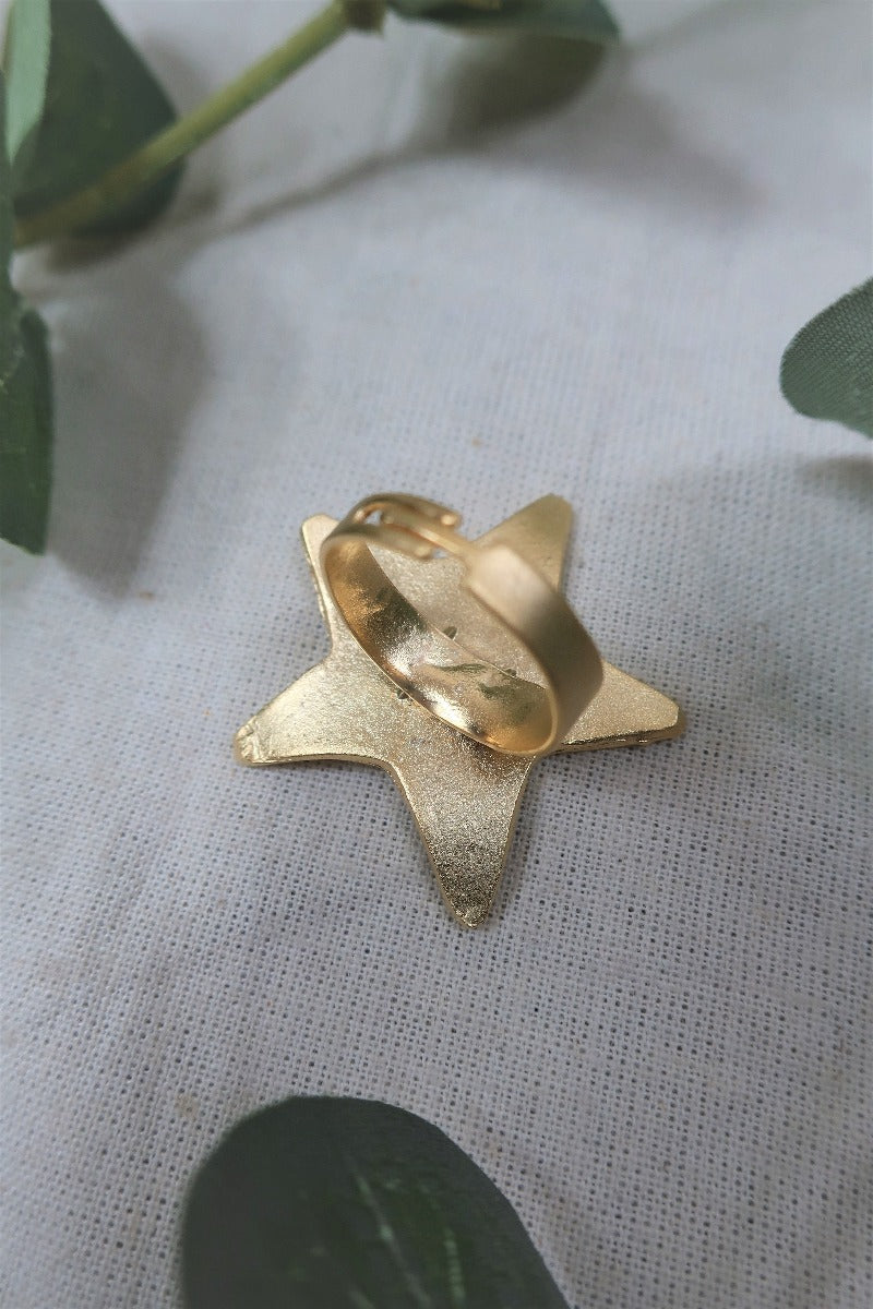 Star Light, Star Bright- Gold plated Brass Ring