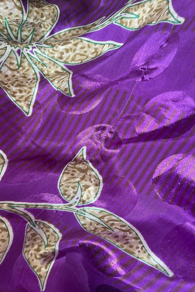 SALE | Athena Maxi Dress - Vintage Sari - Purple Polka Dot - M to L/XL by All About Audrey