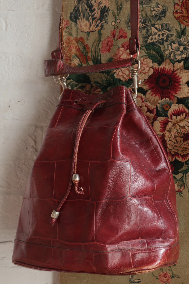 Vintage Bag - Cherry Red Leather