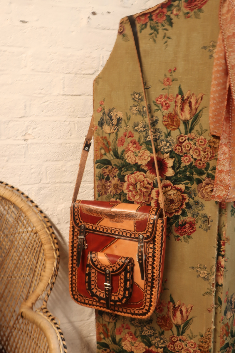 Vintage Bag - Embossed Eagle Satchel