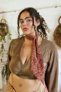 Skinny Scarf in Bowie Red Mandala by All About Audrey