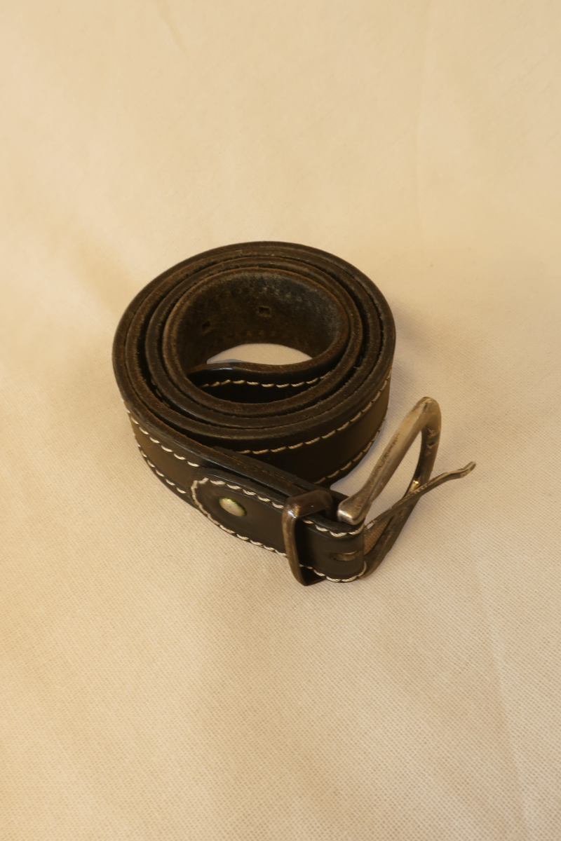 Vintage Belt - Ink Black Leather