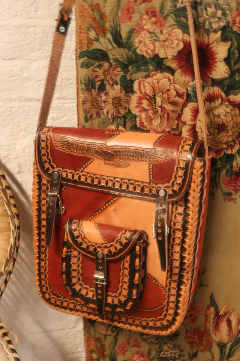 Vintage Bag - Embossed Eagle Satchel