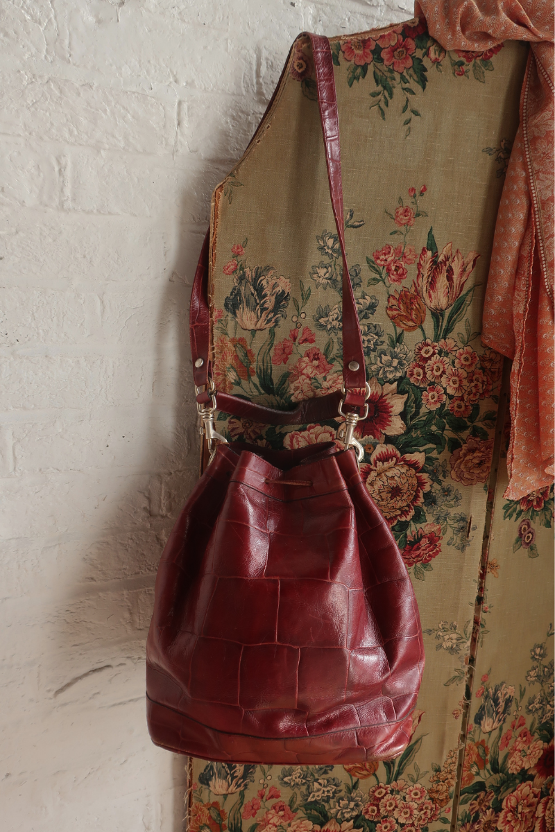 Vintage Bag - Cherry Red Leather