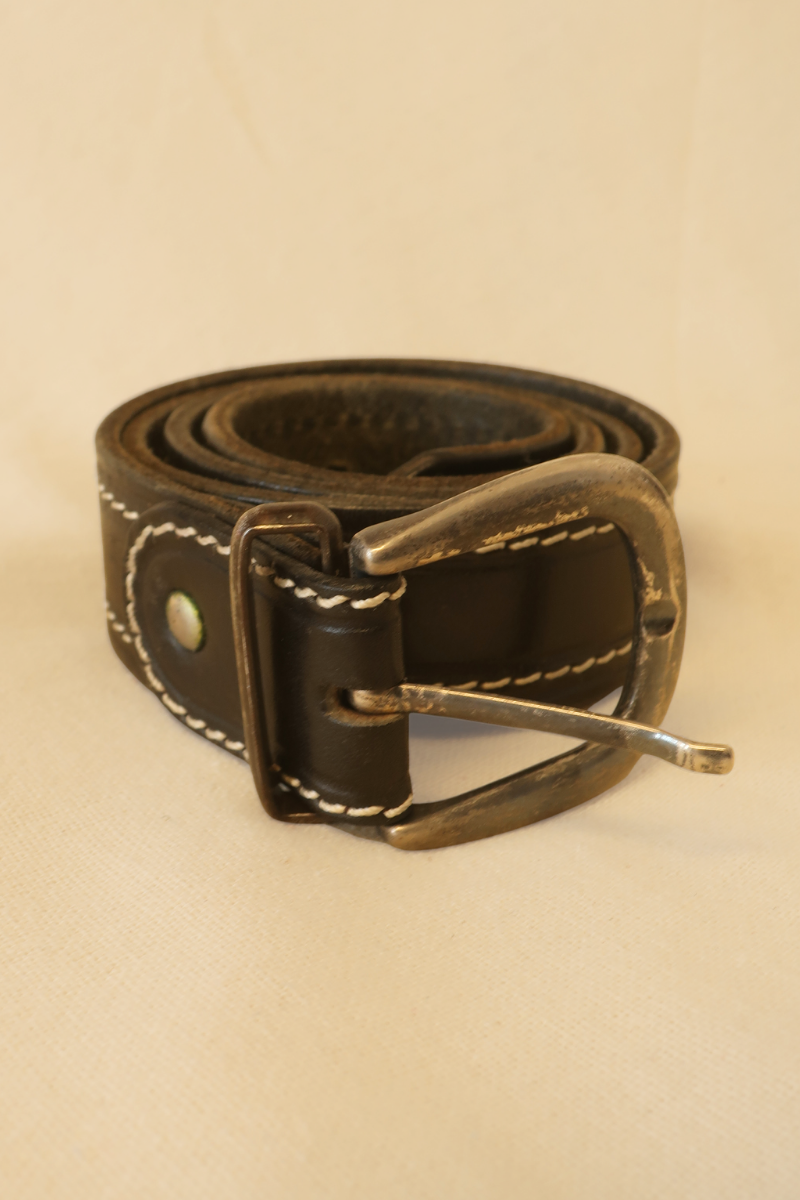 Vintage Belt - Ink Black Leather