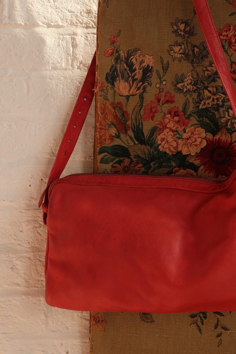 Vintage Bag - Strawberry Red Leather