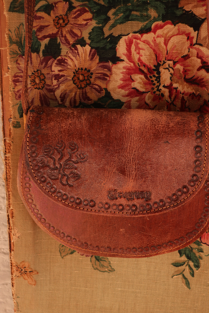 Vintage Bag - Embossed Floral Leather