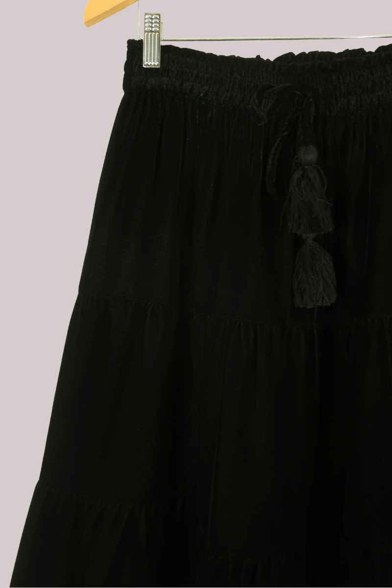 Khroma Venus Maxi Skirt in Black Dahlia Velvet