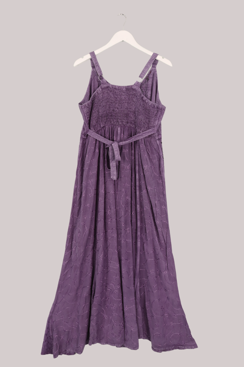 Indian Embroidered Sundress in Lilac Haze - Free Size 3XL by All About Audrey
