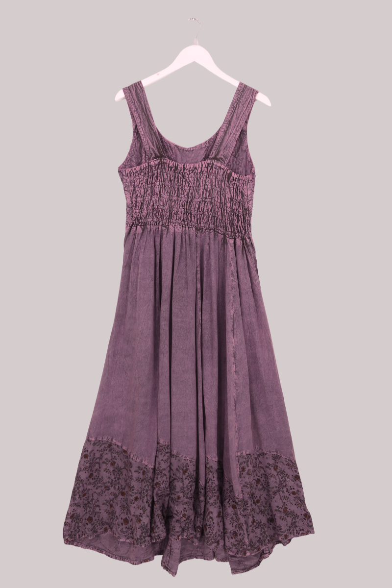 Indian Embroidered Corset Maxi in Lilac Haze Floral - Free Size by All About Audrey