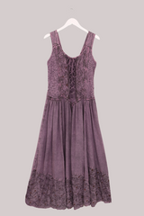 Indian Embroidered Corset Maxi in Lilac Haze Floral - Free Size by All About Audrey