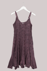 Indian Embroidered Mini Slip Dress in Lilac Haze by All About Audrey