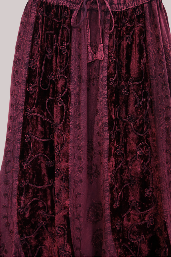 Velvet Handkerchief Midi Skirt in Jewelled Rouge - Free Size by All About Audrey