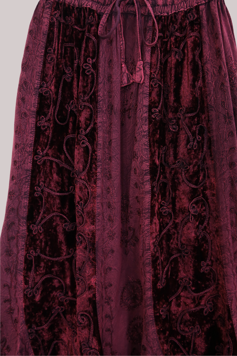 Velvet Handkerchief Midi Skirt in Jewelled Rouge - Free Size by All About Audrey